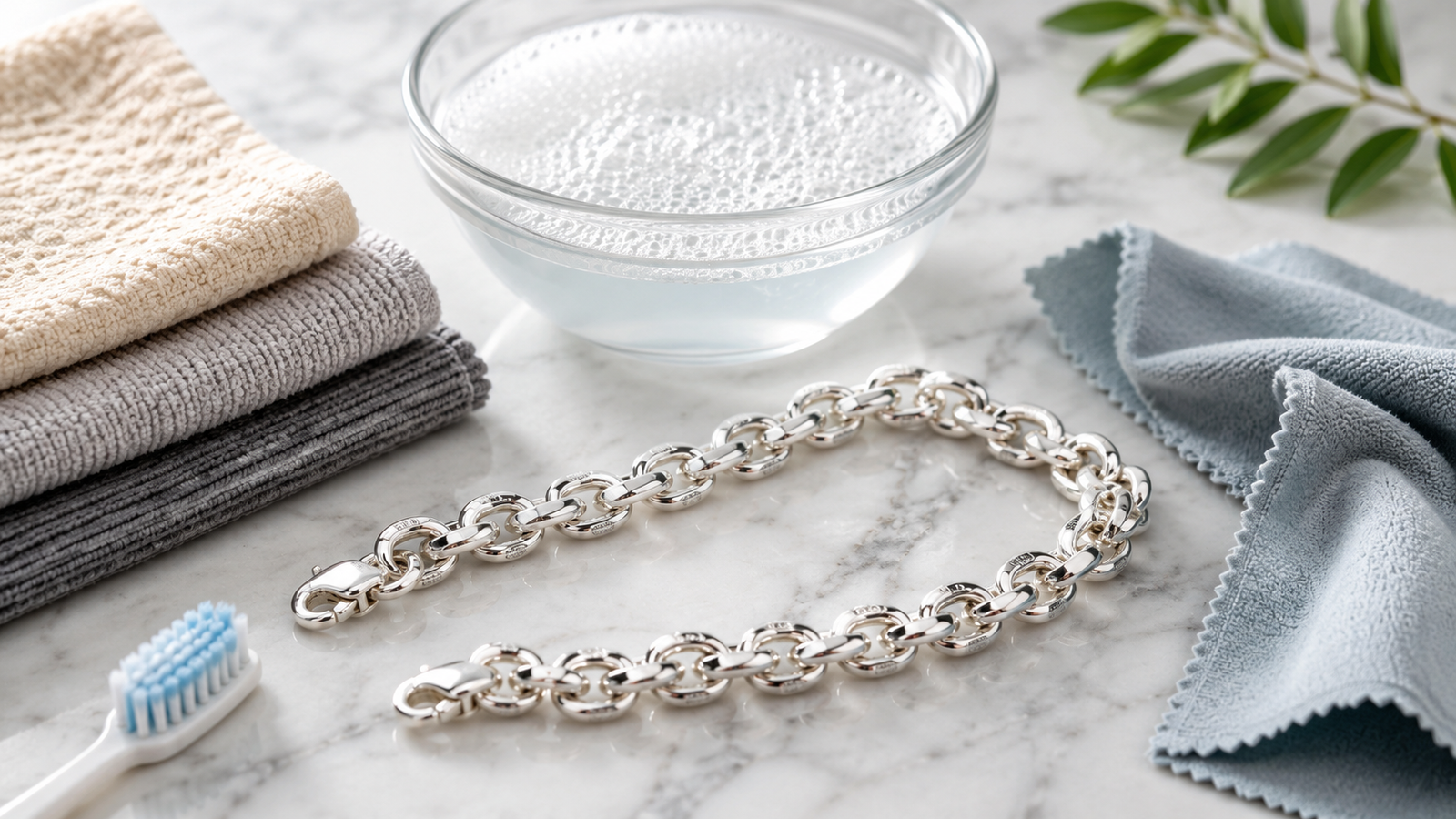 cleaning silver chains