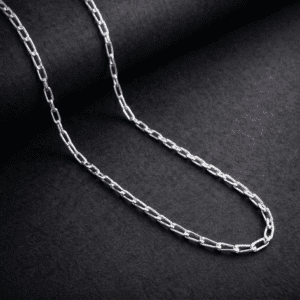 925 sterling silver paperclip chain | minimal rectangular link chain for men & women