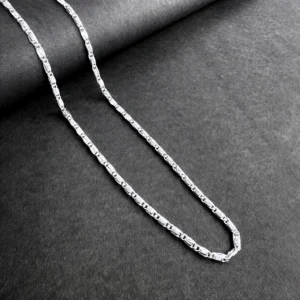 engraved rectangular link chain | designer fancy chain