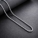 925 Sterling Silver Beaded Ball Chain | Classic Minimal Ball Link Chain for Men & Women