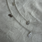 92.5 Sterling Silver Cable Chain Anklet with Infinity and Teardrop Flower Charm - Image 3