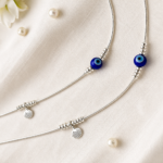 Evil Eye Anklet with Seashell Charm