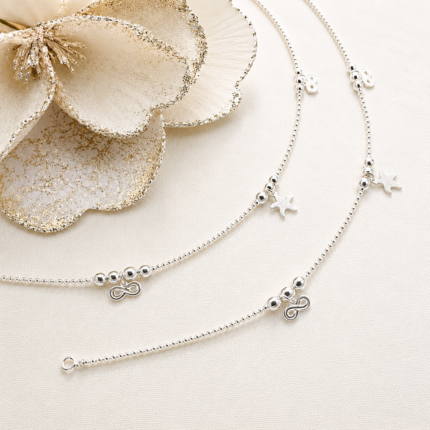 Infinity & Star Charm Ball Chain Anklet