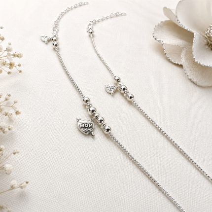 Silver Curb Chain Mom Anklet