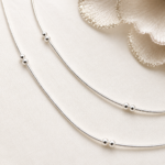 925 Sterling Silver Snake Chain Anklet with Beads